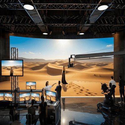 XR virtual LED stage wall